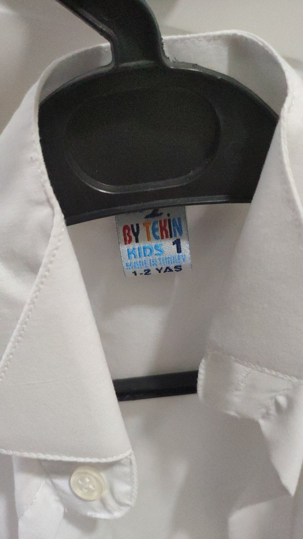 sünnet kıyafeti 1-2yas aralığı  Nakışlı Beyaz Pamuklu gömlek - Görsel 4