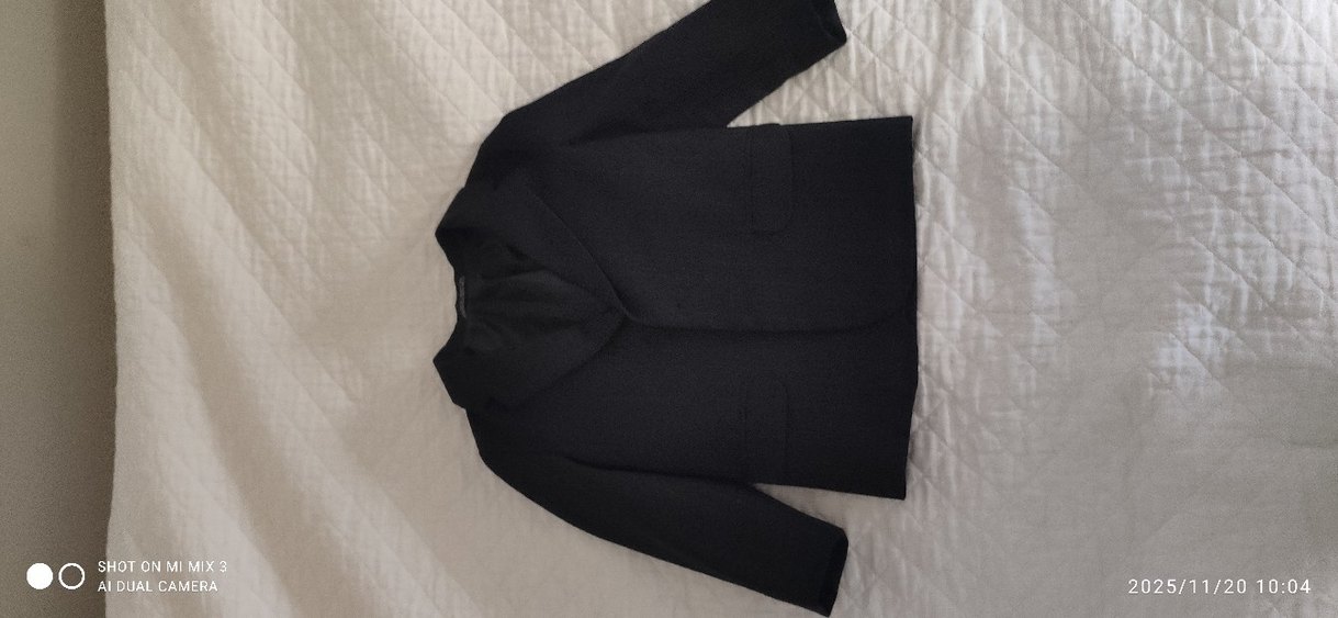 Düğmeli Siyah Çizgili Tuxedo Ceket - Görsel 4