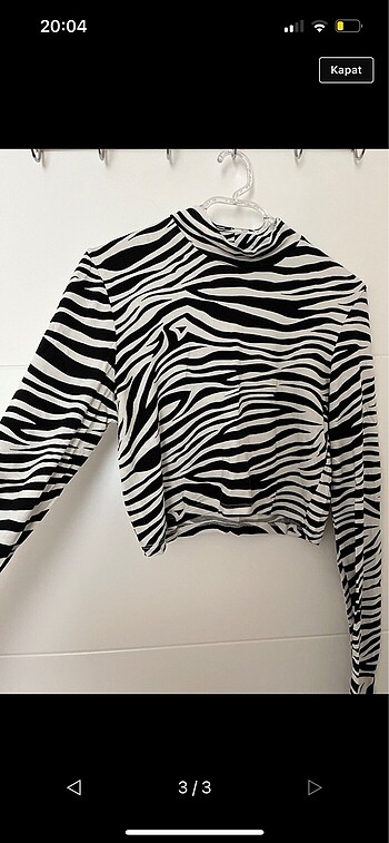 l Beden Addax likralı zebra desenli bluz