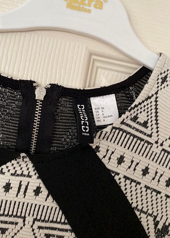 H&M Desenli Bohem V Yaka Triko Elbise