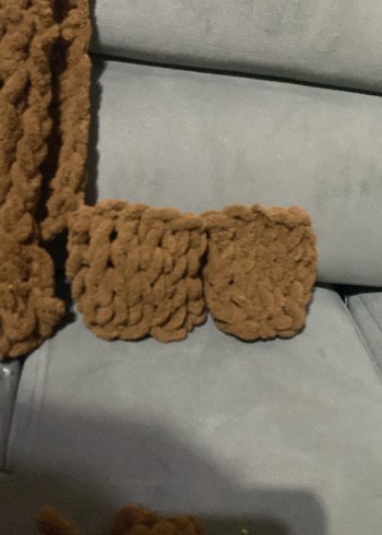 Kahverengi şal ve boyunluk - Görsel 7