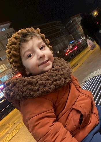 Kahverengi şal ve boyunluk - Görsel 3