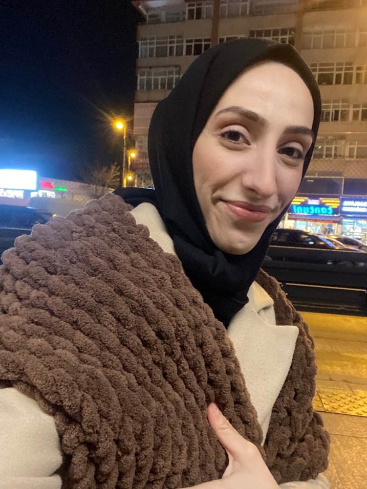 Kahverengi şal ve boyunluk - Görsel 5