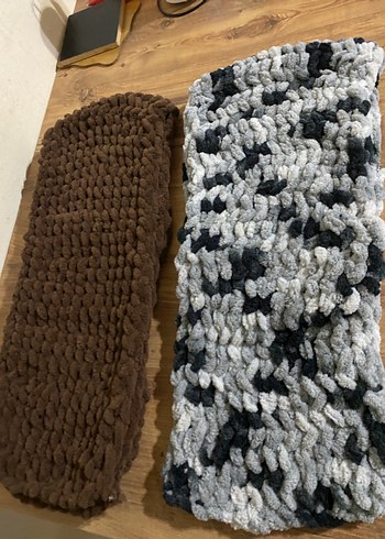 Kahverengi Örgü Kadın Atkı - Görsel 6