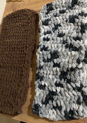 Kahverengi Örgü Kadın Atkı - Görsel 5