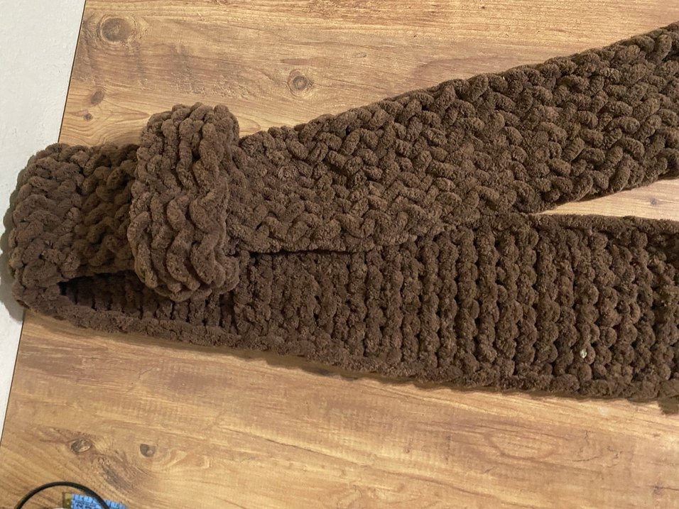 Kadın Kahverengi Örgü Şal - Görsel 3