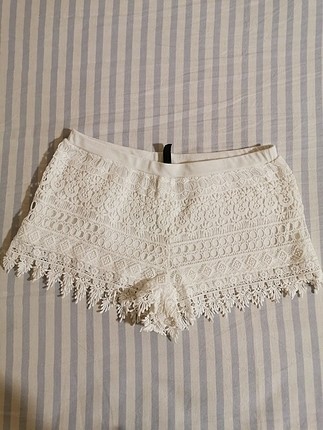 s Beden beyaz Renk H&m beyaz dantel şort
