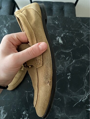 38 Beden camel Renk Zara süet loafer
