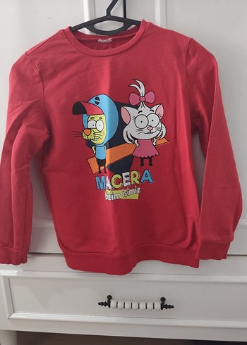 Baskılı Kırmızı Erkek Çocuk Sweatshirt - Görsel 2