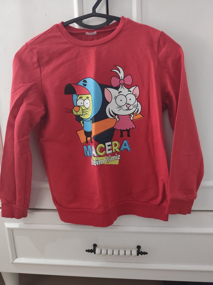 Baskılı Kırmızı Erkek Çocuk Sweatshirt - Görsel 2