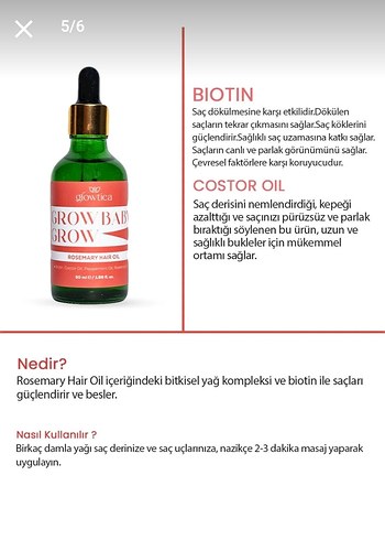 Glowtica Biberiye Yağı Saç Serumu - Görsel 5