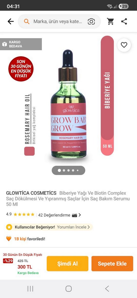 Glowtica Biberiye Yağı Saç Serumu - Görsel 3