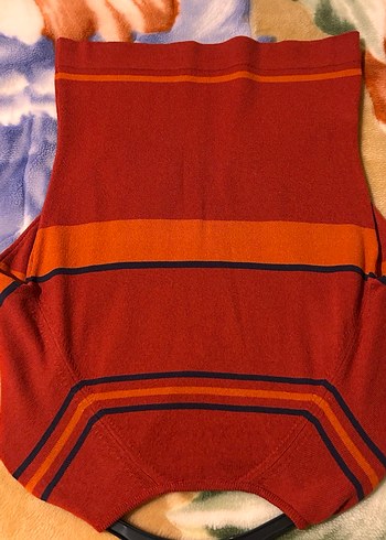 Kırmızı Uzun Kollu Triko Kadın Kazak - Görsel 4