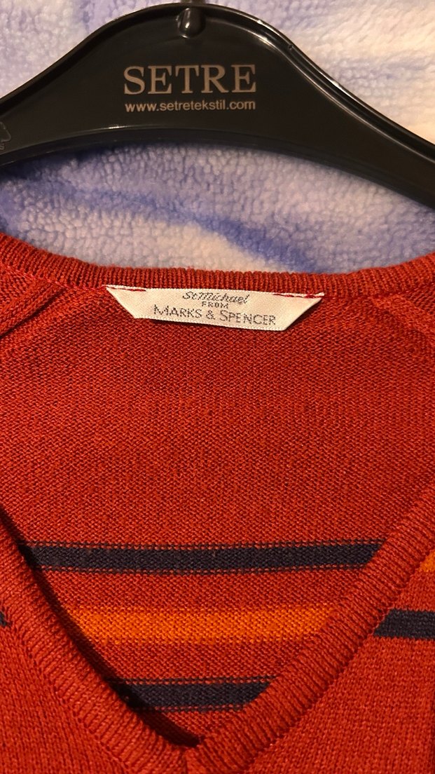 Kırmızı Uzun Kollu Triko Kadın Kazak - Görsel 2