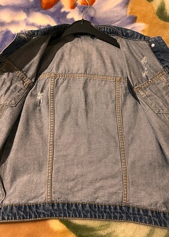 Düğmeli Kolsuz Mavi Denim Yelek - Görsel 4