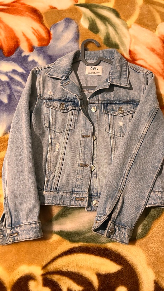 Zara Gri Kısa Kollu Denim Ceket - Görsel 2