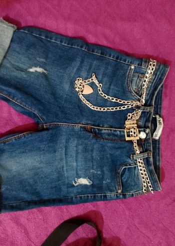 Mavi Kısa Paça Denim Şort