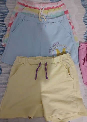 Kız Çocuk Renkli Bağcıklı Şort Seti 4 ad - Görsel 3