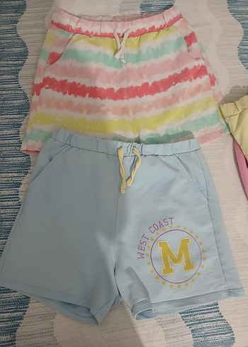 Kız Çocuk Renkli Bağcıklı Şort Seti 4 ad - Görsel 2