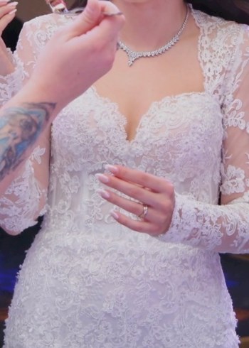 Dantel İşlemeli Kollu Demonte Gelinlik Semih Doğruer tasarımı - Görsel 7