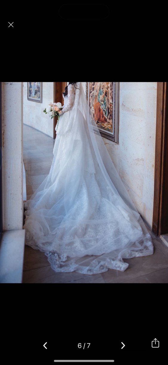 Dantel İşlemeli Kollu Demonte Gelinlik Semih Doğruer tasarımı - Görsel 5