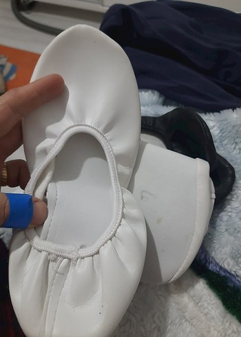 Beyaz Lastikli Bale Ayakkabısı pisi pisi - Görsel 2