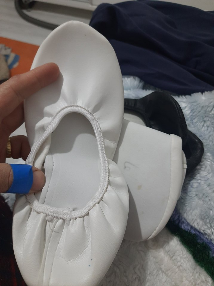 Beyaz Lastikli Bale Ayakkabısı pisi pisi - Görsel 2