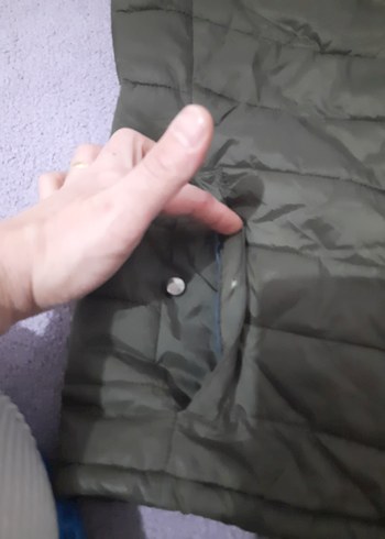 haki Kapüşonlu ince mont - Görsel 5