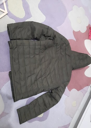 haki Kapüşonlu ince mont - Görsel 4