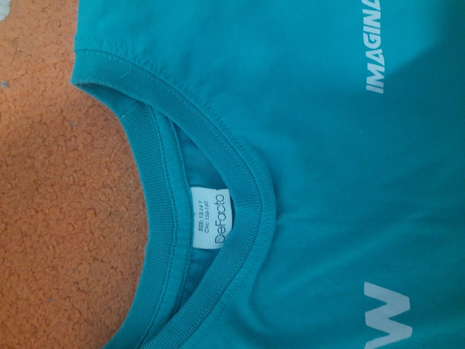 Yeşil Baskılı Kısa Kollu yumuşacık tişört - Görsel 2