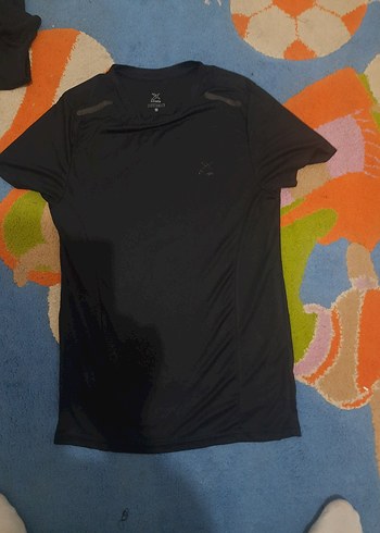 Siyah Erkek Spor Tişörtü, Kısa Kollu, Elastik - Görsel 2