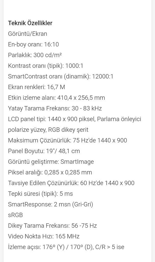 Philips 190CW9FB 19 LCD MONİTÖR - Görsel 4