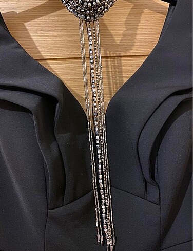 Siyah-Gri Bir Kere Kullanılmış Abiye - Görsel 5