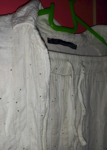 38 Beden beyaz Renk keten takım