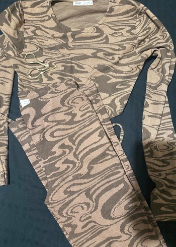 Kahverengi Desenli Kadın Bluz - Görsel 2