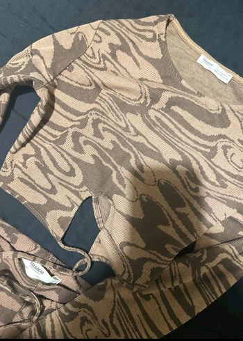 Kahverengi Desenli Kadın Bluz - Görsel 4