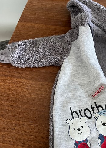 Gri Erkek Bebek Örme Polar Tulumu - Görsel 3
