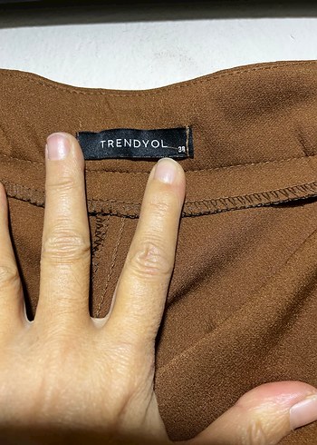 Kahverengi Kadın Kumaş Pantolon - Görsel 5