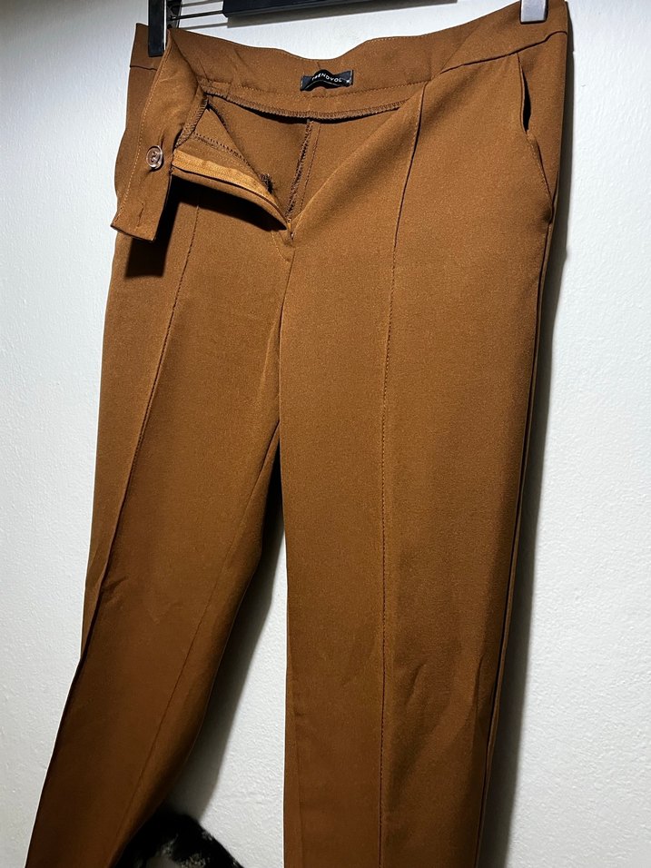 Kahverengi Kadın Kumaş Pantolon - Görsel 2