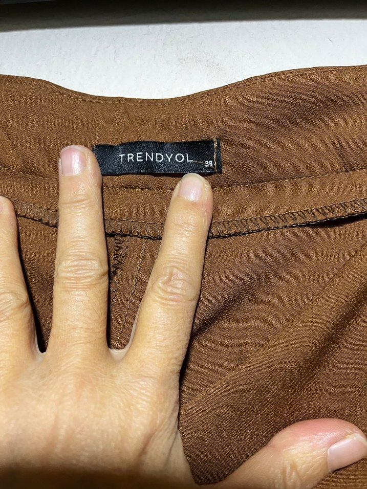Kahverengi Kadın Kumaş Pantolon - Görsel 5
