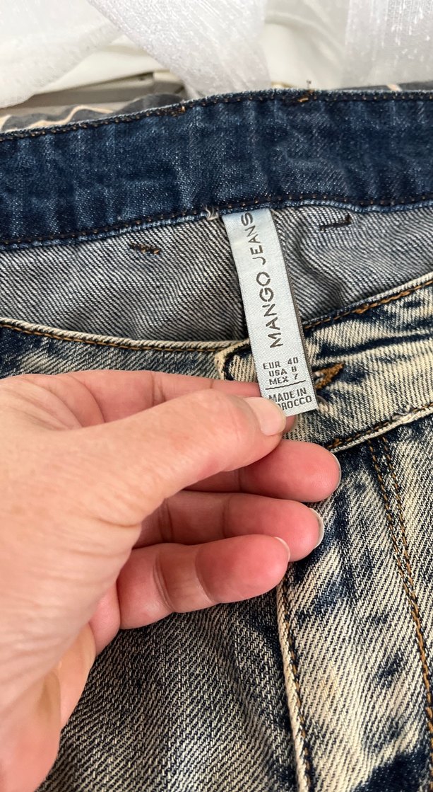 Kadın Gri Yırtık Jean Pantolon - Görsel 2