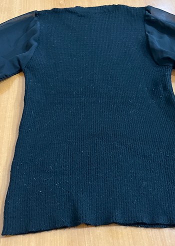 Siyah Kadın İnce Örgü Yün Kazak - Görsel 5