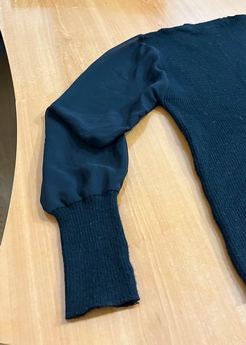 Siyah Kadın İnce Örgü Yün Kazak - Görsel 6