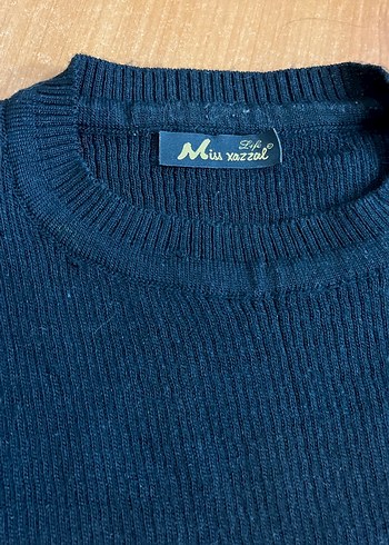 Siyah Kadın İnce Örgü Yün Kazak - Görsel 4