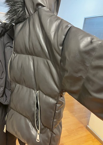 Siyah  Kürklü Kadın Kışlık Mont - Görsel 8