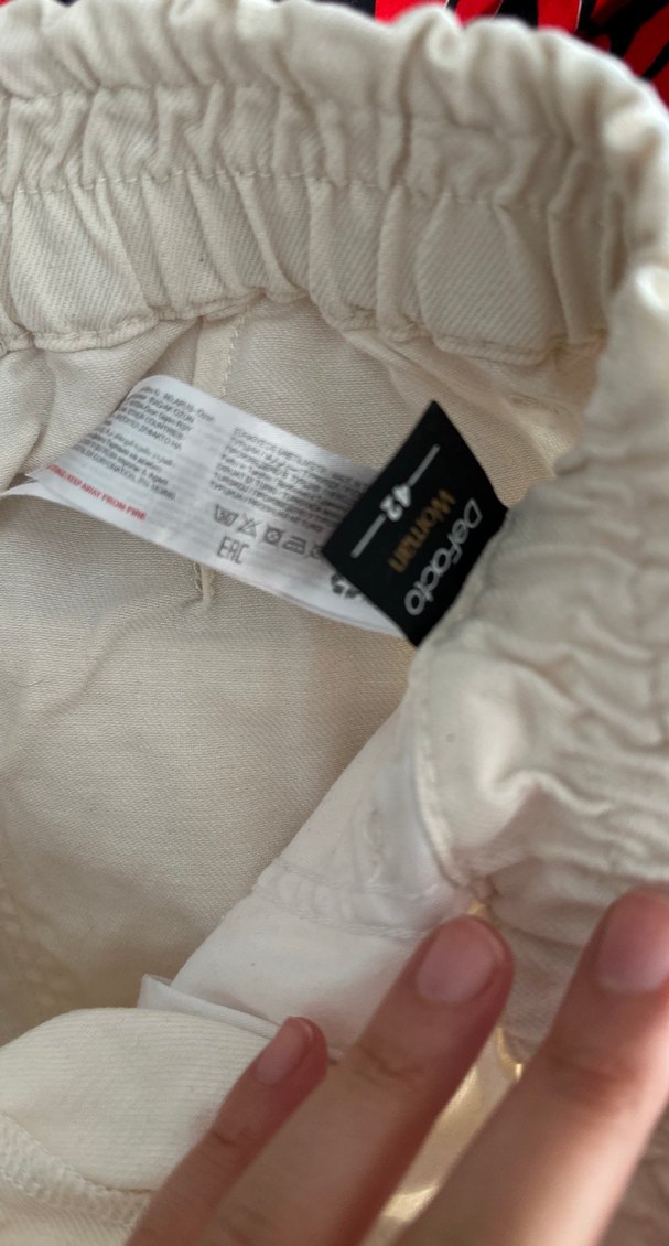 Beyaz Rahat Kesim Kadın Pantolon - Görsel 2