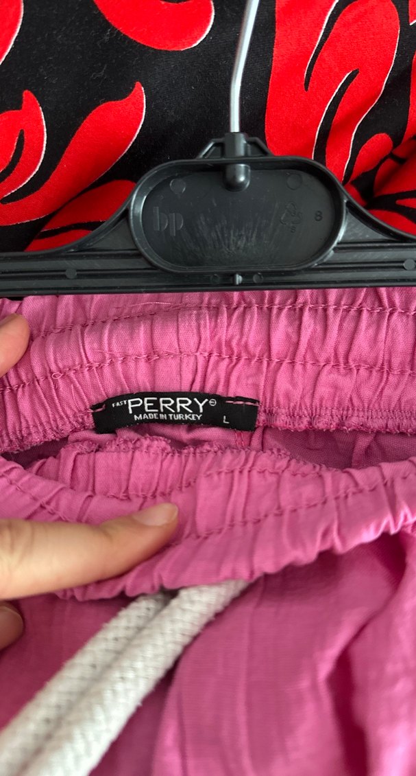 Pembe Rahat Kesim Keten Pantolon - Görsel 3