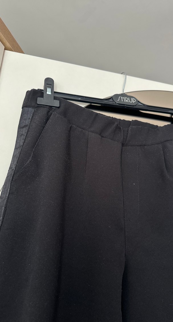 Siyah Midi Kadın Kumaş Pantolon - Görsel 2