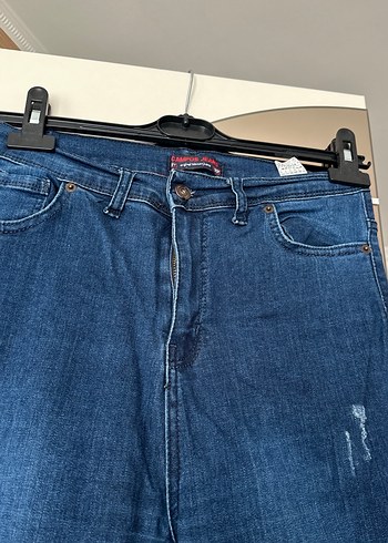 Kadın Mavi Bol Kesim Midi Kot Pantolon - Görsel 2