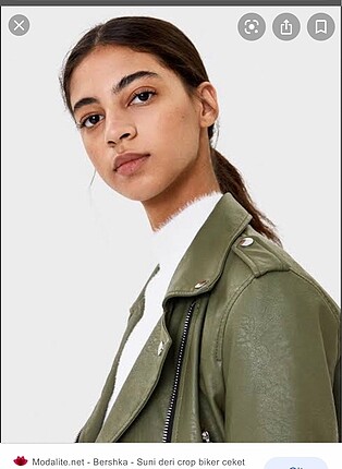 xs Beden Bershka yeşil deri ceket